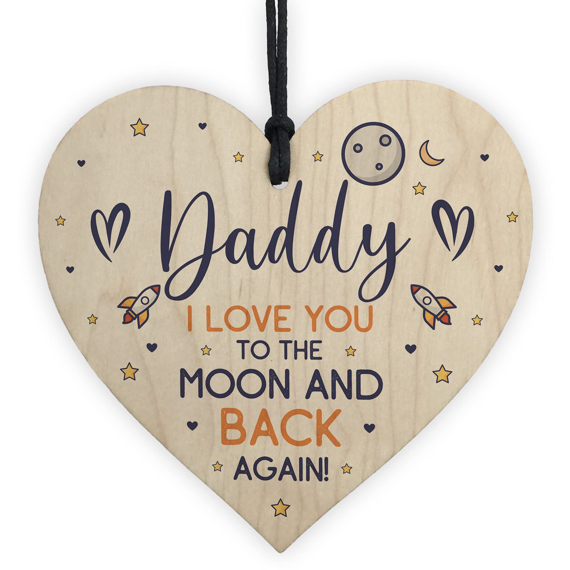 Fathers Day Gift for Daddy Wooden Heart Birthday Gift For Him Thank You Keepsake