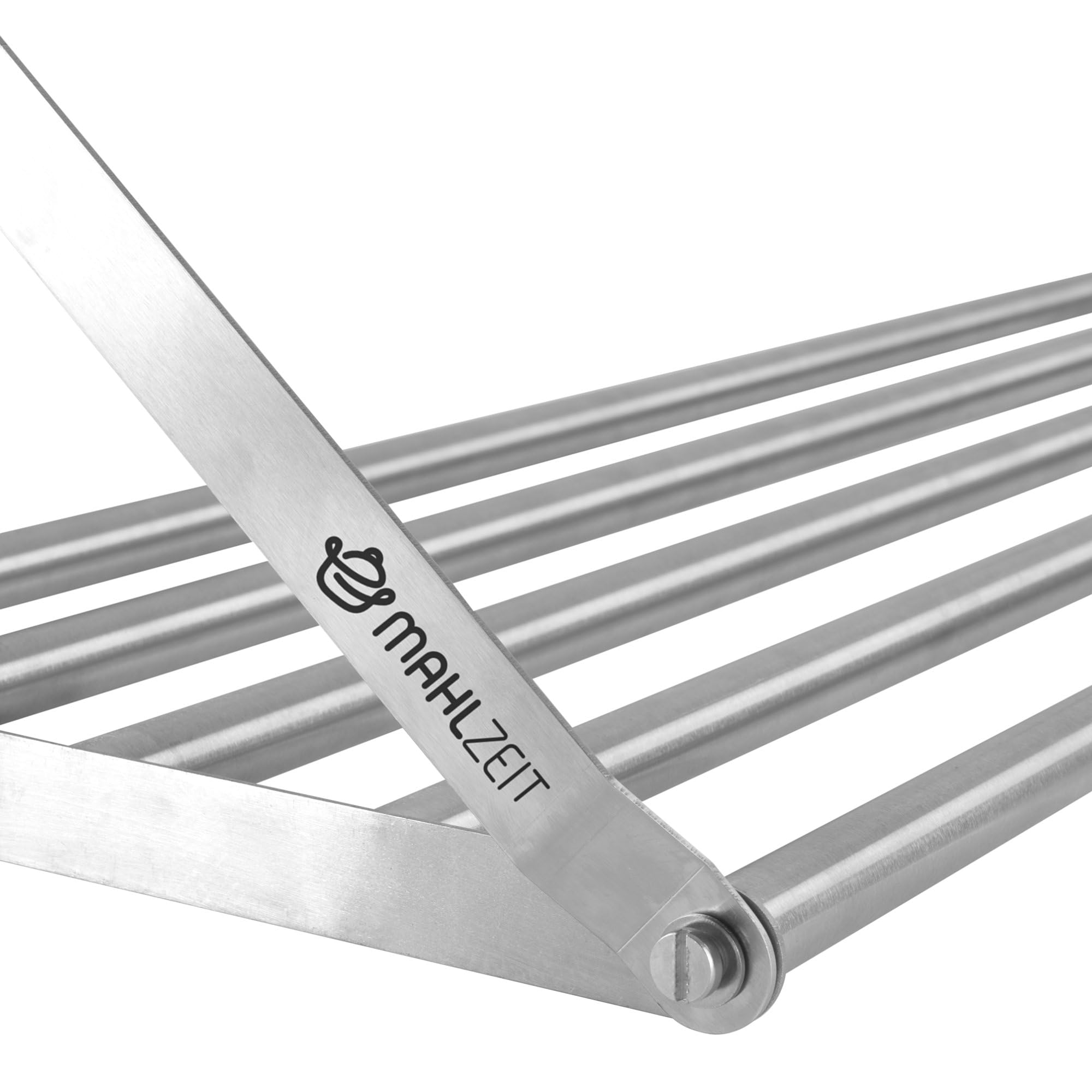Mahlzeit Edelstahl Wandregal im Stangendesign | 100 x 30 cm | Hängeregal, Klappbar | Silber | Ablage Edelstahl Regal Gastro, Schweberegal