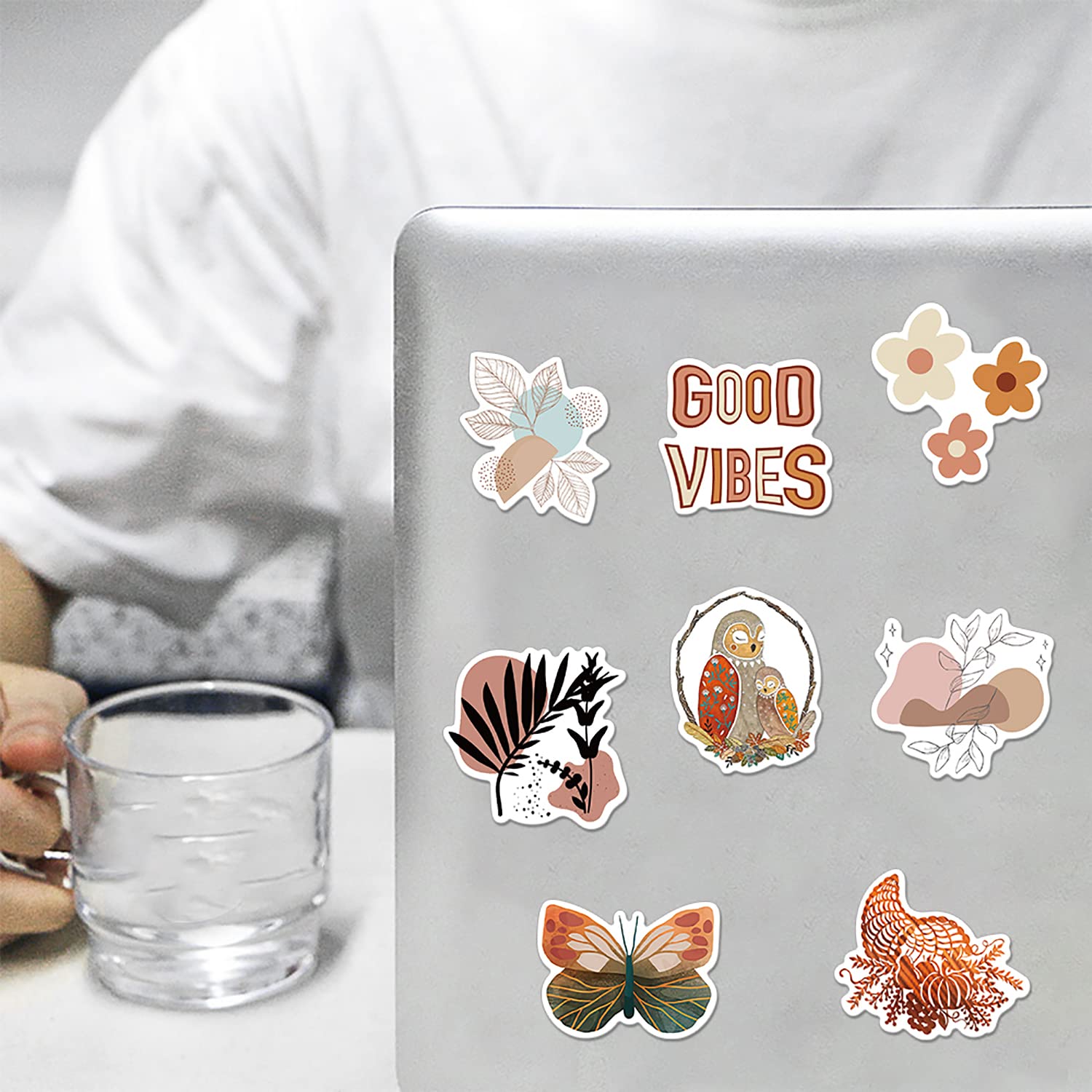 BLUE PANDA Kleurrijke regenboog waterdichte sticker, vinylsticker (3,5 x 2 inch, 36 stuks