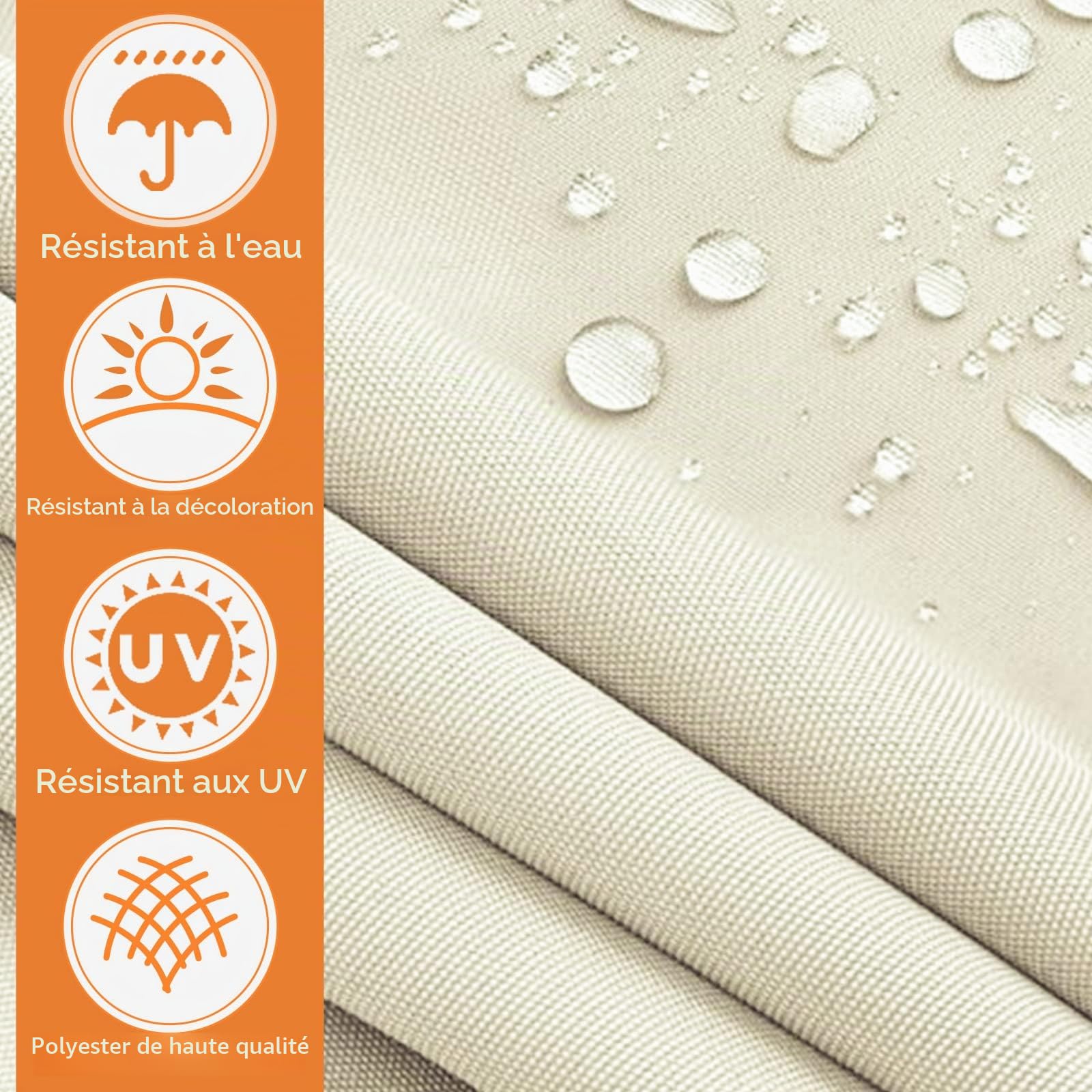 Store de balcon sans perçage, avec manivelle, hauteur réglable, résistant aux UV et imperméable, pour terrasse, balcon, blanc laiteux