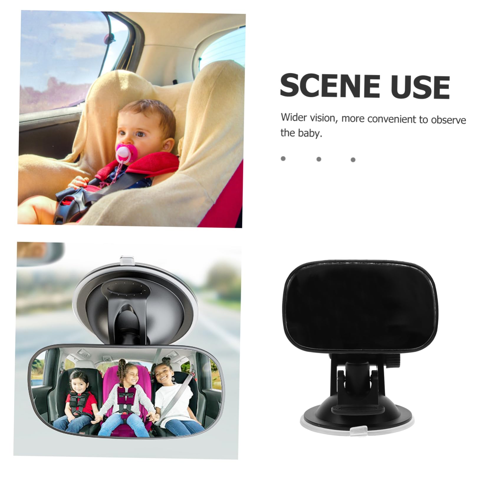 5piezas Espejo Retrovisor Para Bebés Succión Espejo Interior Para Asiento Trasero Compatible Diferentes Modelos De Coche Instalación Sencilla y Segura Visión Clara Para