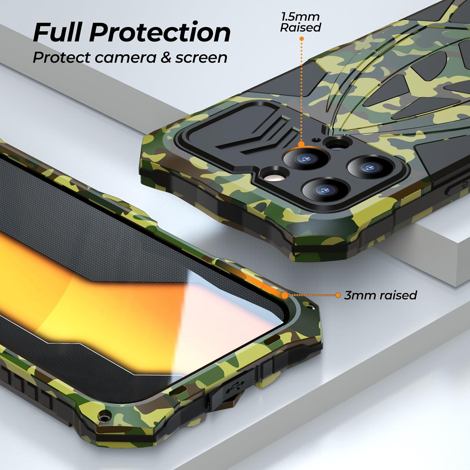 Lunivop for iPhone 16 Pro Max Case Heavy Duty Protection Rugged Screw Full Body Military Grade Metal Bumper Rubber with Hard Durable Phone Cases Cover 2024 Camouflage