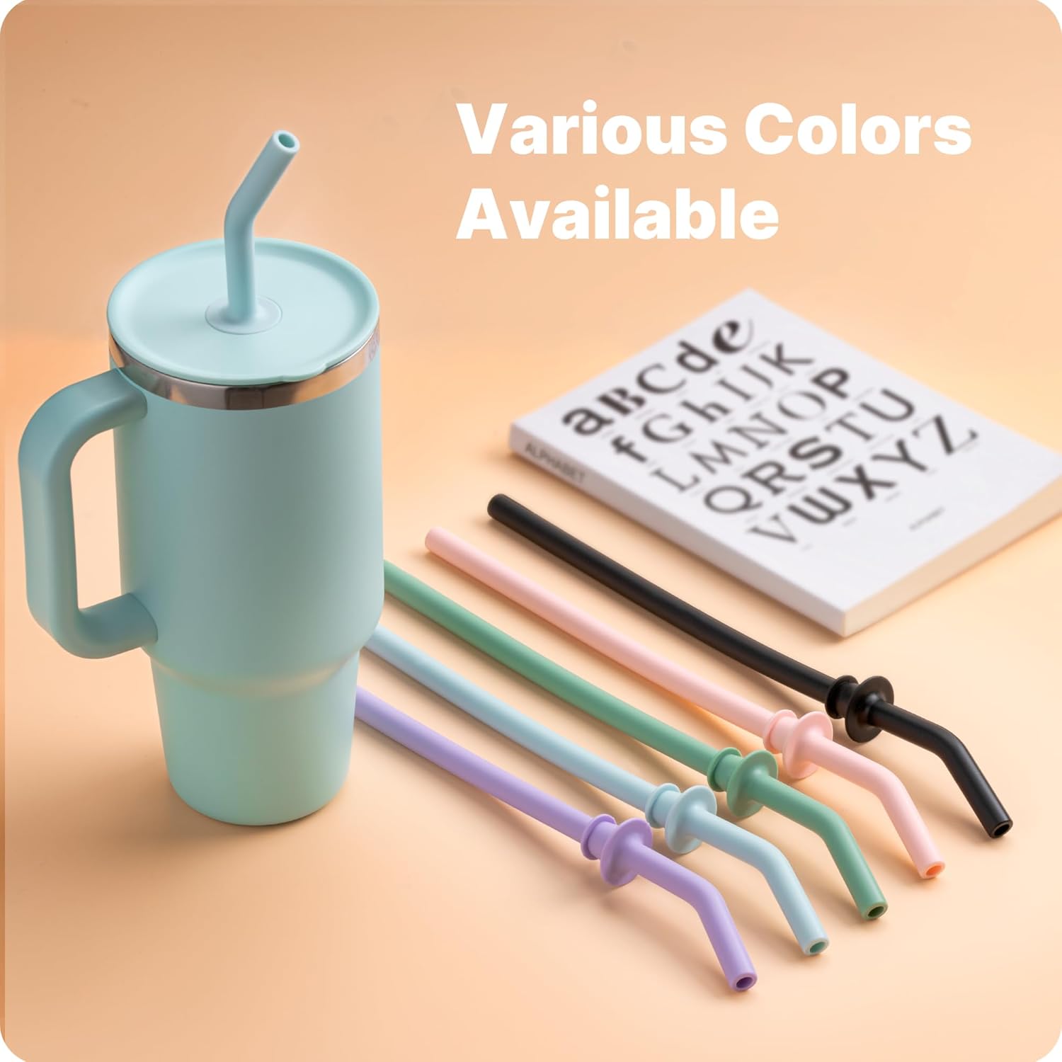 Press in Straw for Hydro Flask Travel Tumbler 20/28/32/40oz, Replacement Silicone Straw for Hydro Flask 40oz Tumbler(2 Pcs Pink) - Image 2