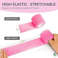 Vista 2 de FriCARE Envoltura de vendaje autoadhesiva, cinta médica en kit de primeros auxilios, vendajes cohesivos para heridas, veterinario deportivo, 2