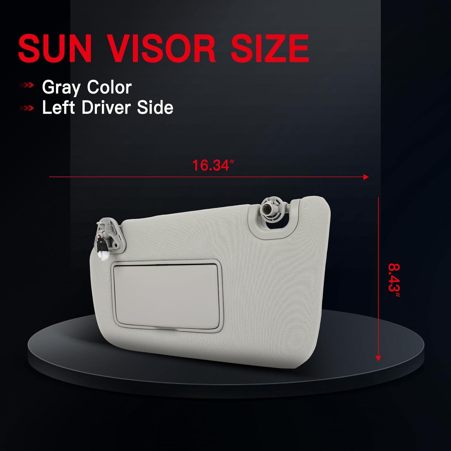 CCIYU Left Driver Side Sun Visor(with Sunroof), Fit for 2013 2014 2015 2016 2017 2018 2019 for Nissan Sentra, Sun Visor for Car Windshield Replace 268-11645L (Gray)
