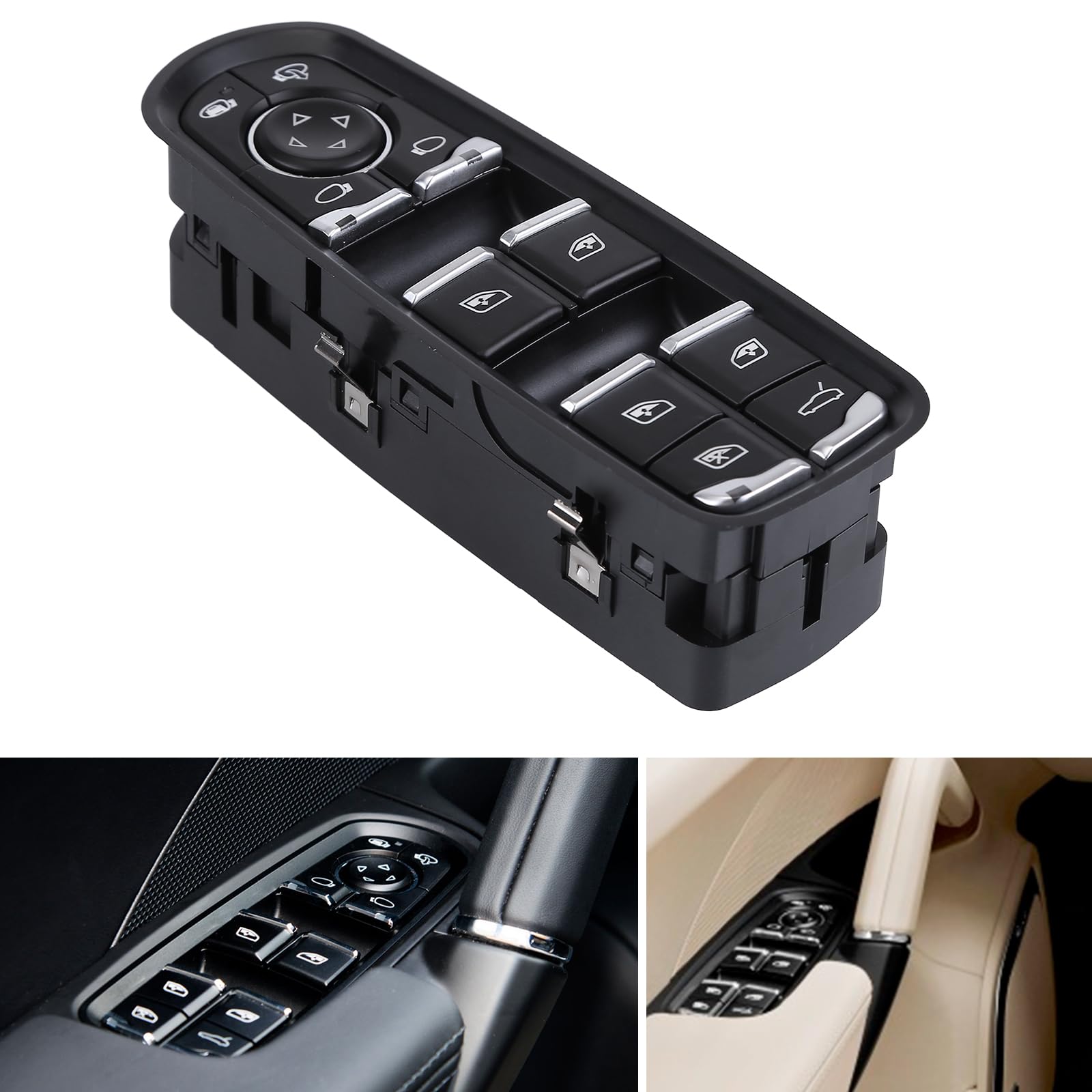 7PP959858AE Interrupteur de lève-vitre avant gauche pour Porsche Cayenne 92A Macan 2010-2021 Interrupteur principal 7PP 959 858 Q, 7PP959858Q, 7PP.959.858.A Interrupteur de lève-vitre électrique