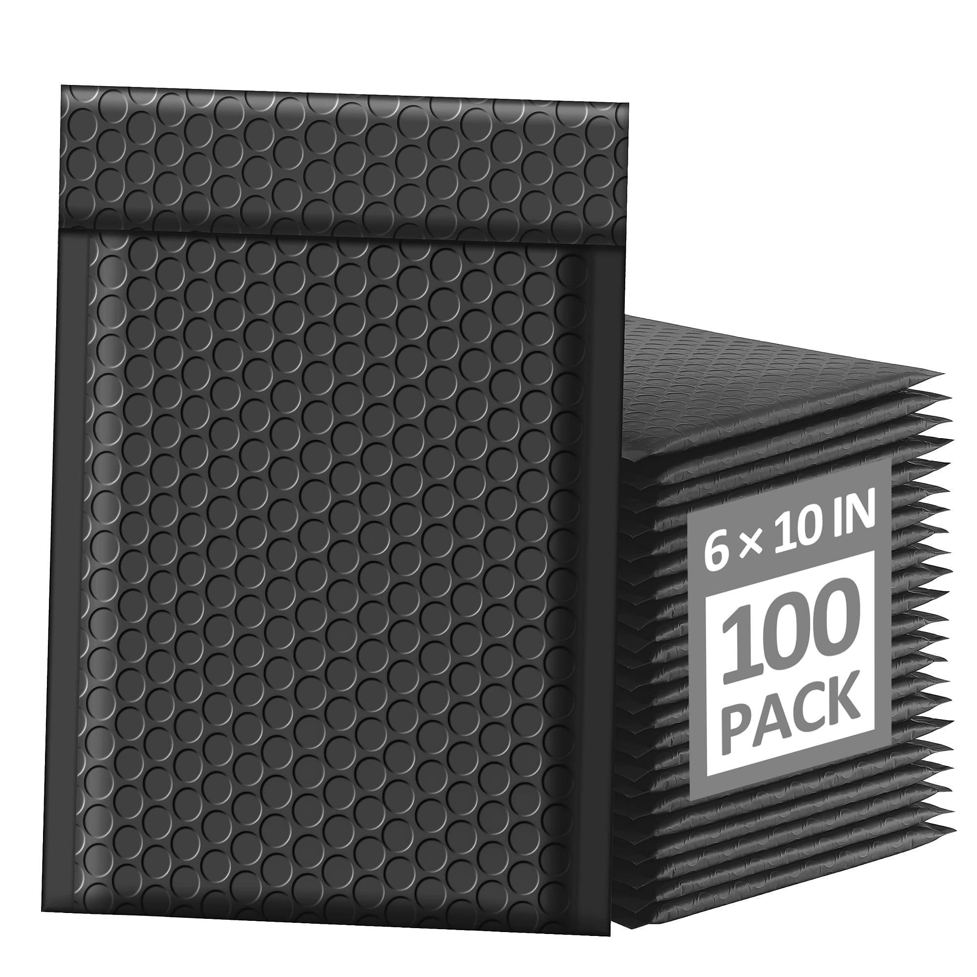 Photo 1 of Famagic Bubble Mailers 6x10 Inch 100pc Black Shipping Bags, Chic Packaging Bags For Small Business, Colored Padded Mailing Envelopes, Opaque Matte Self Seal Bubble Poly Mailers Bulk #0 Black 6x10 Inches