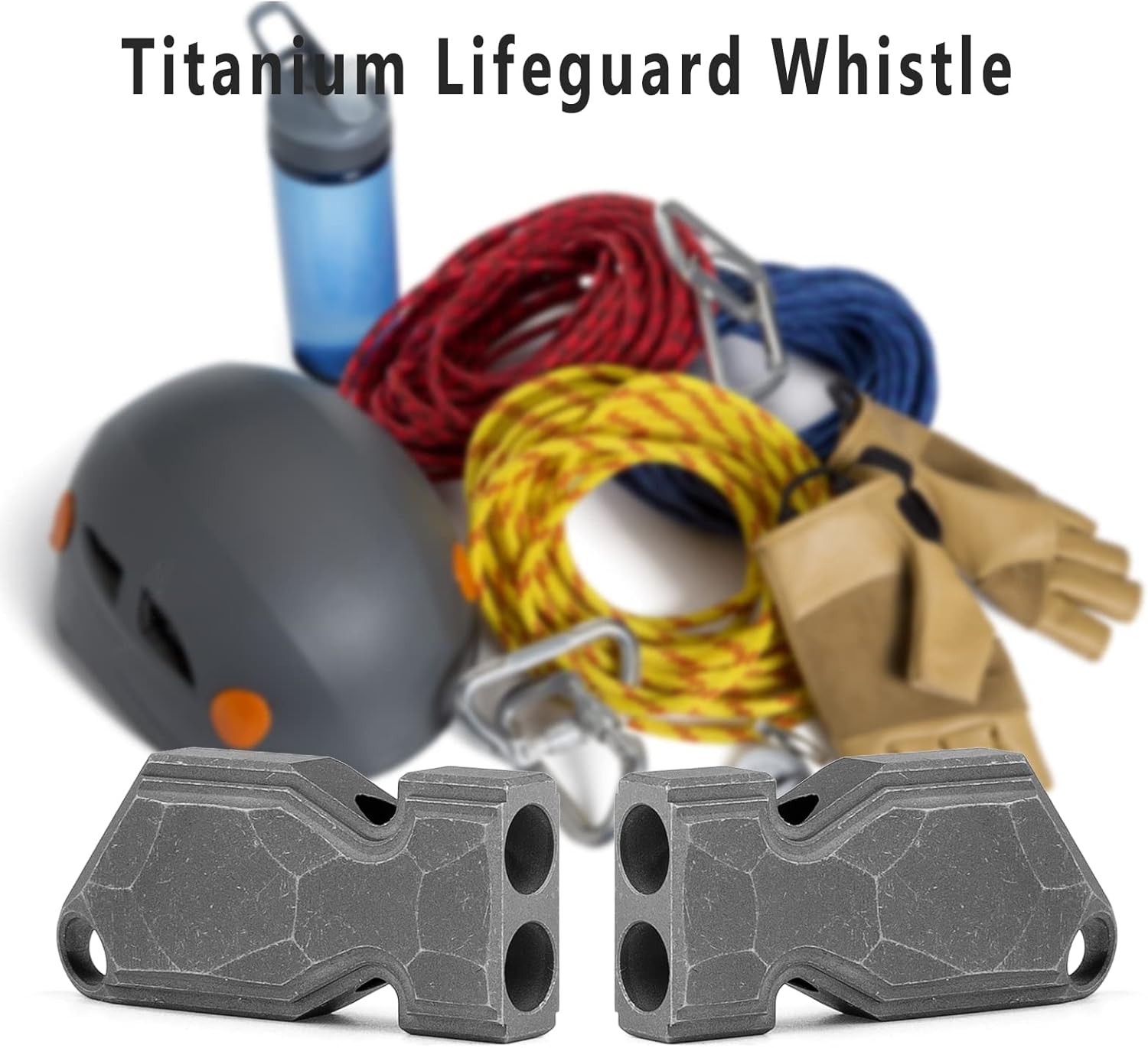 TISUR Titanium Emergency Whistle+Titanium Key Ring