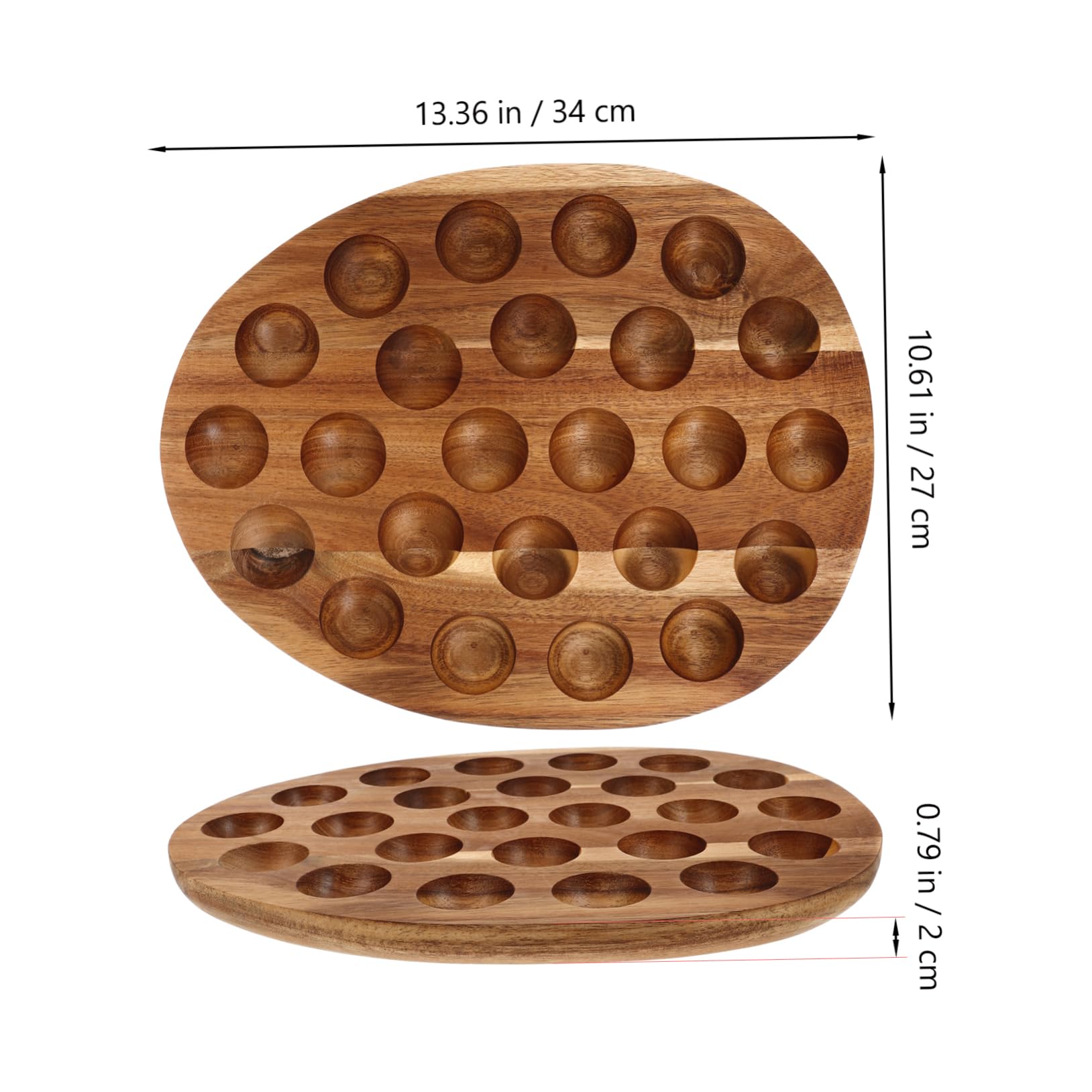 iplusmile Huevera De Madera para Nevera 24 Compartimentos, Soporte para Huevos De Gallina, Organizador De Cocina Versátil y Compacto para Refrigerador y Mesa De Comedor