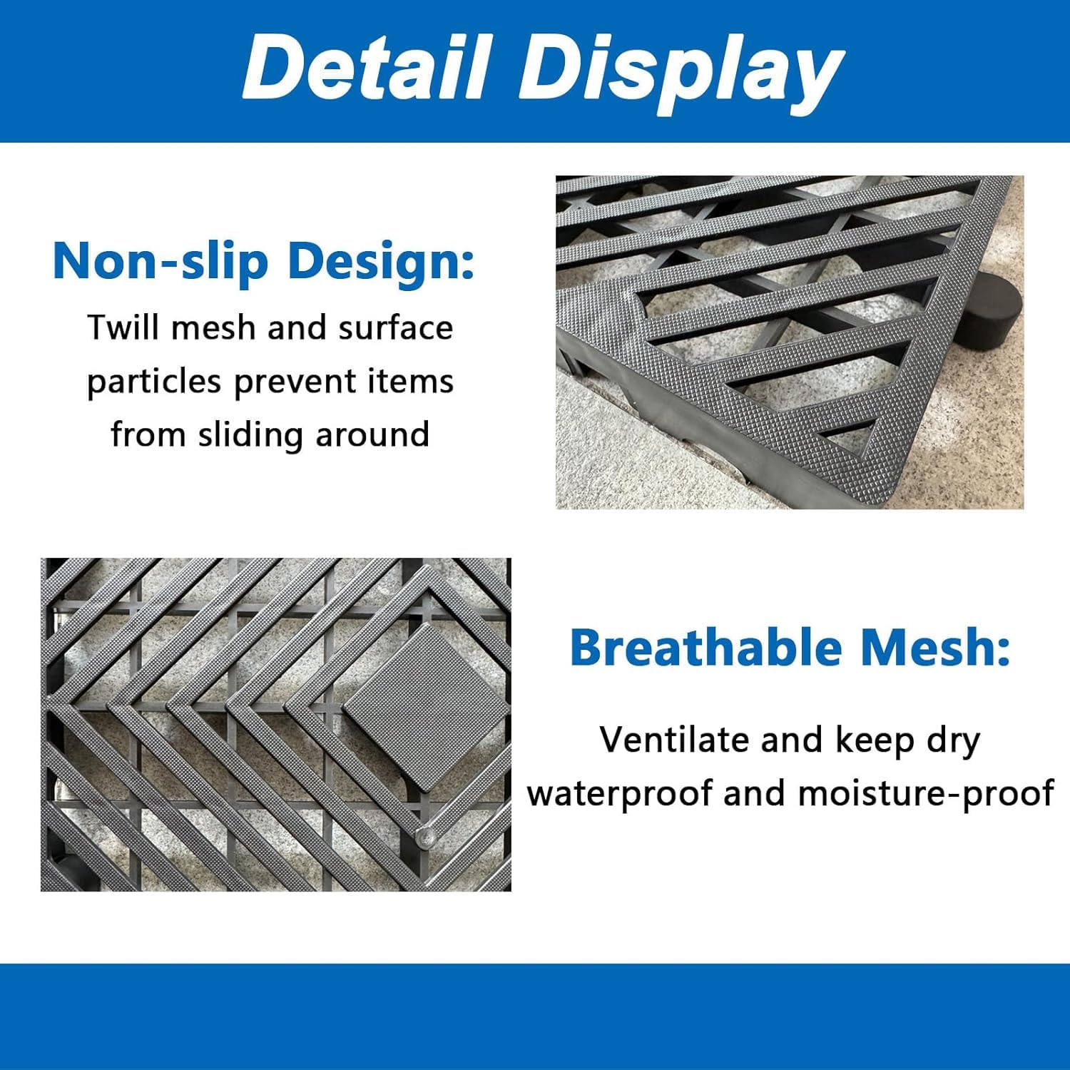 4 pezzi Pallet in plastica leggero, 60x30 cm Pallet resistente all'umidità con griglia di ventilazione, per garage, cucina, cantina