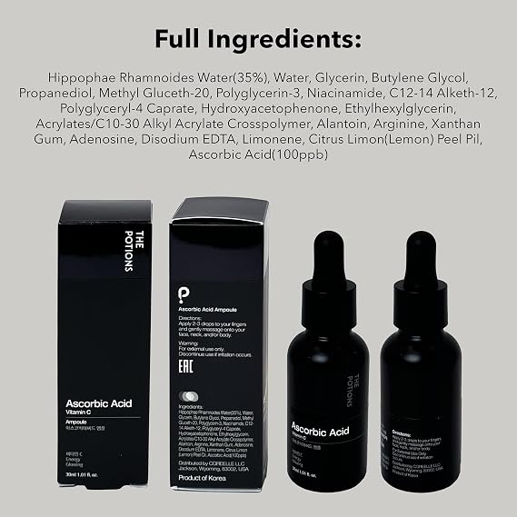 The Potions Ascorbic Acid Ampoule 30ml - Made in Korea