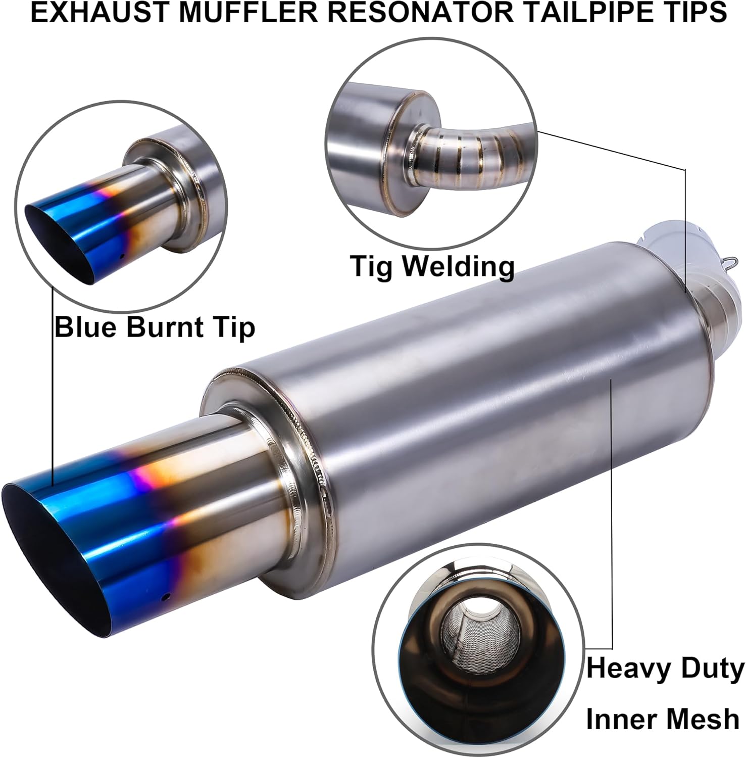 Titanium Single Exit Catback Exhaust System Compatible with 15-21 Subaru WRX STI, Muffler Cat-Back Exhaust System Kit for 2008-2014 Impreza WRX STI Sedan