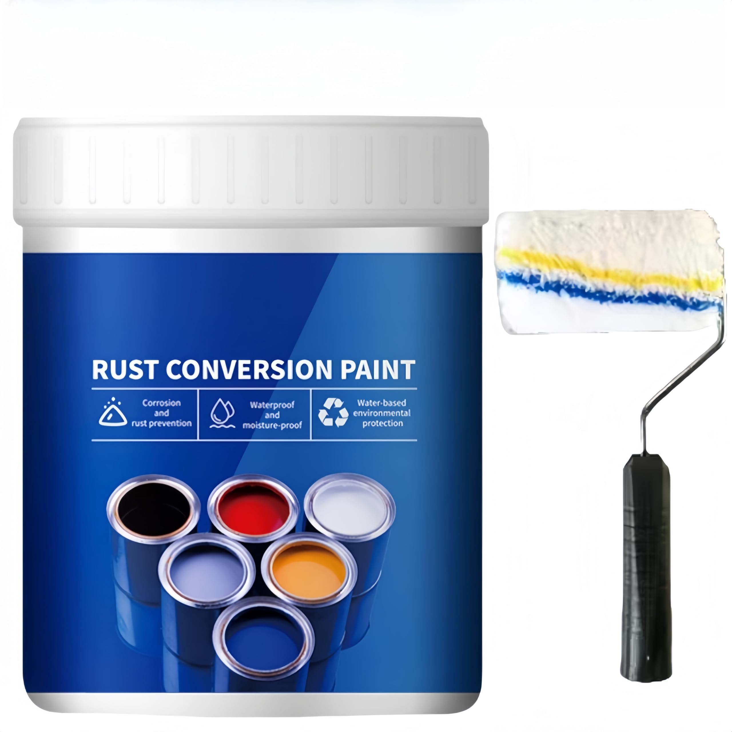 Peinture Antirouille 4 En 1 à Base D'eau - 150g, Noir - Conversion Rouille, Apprêt, Protection Longue Durée - 11