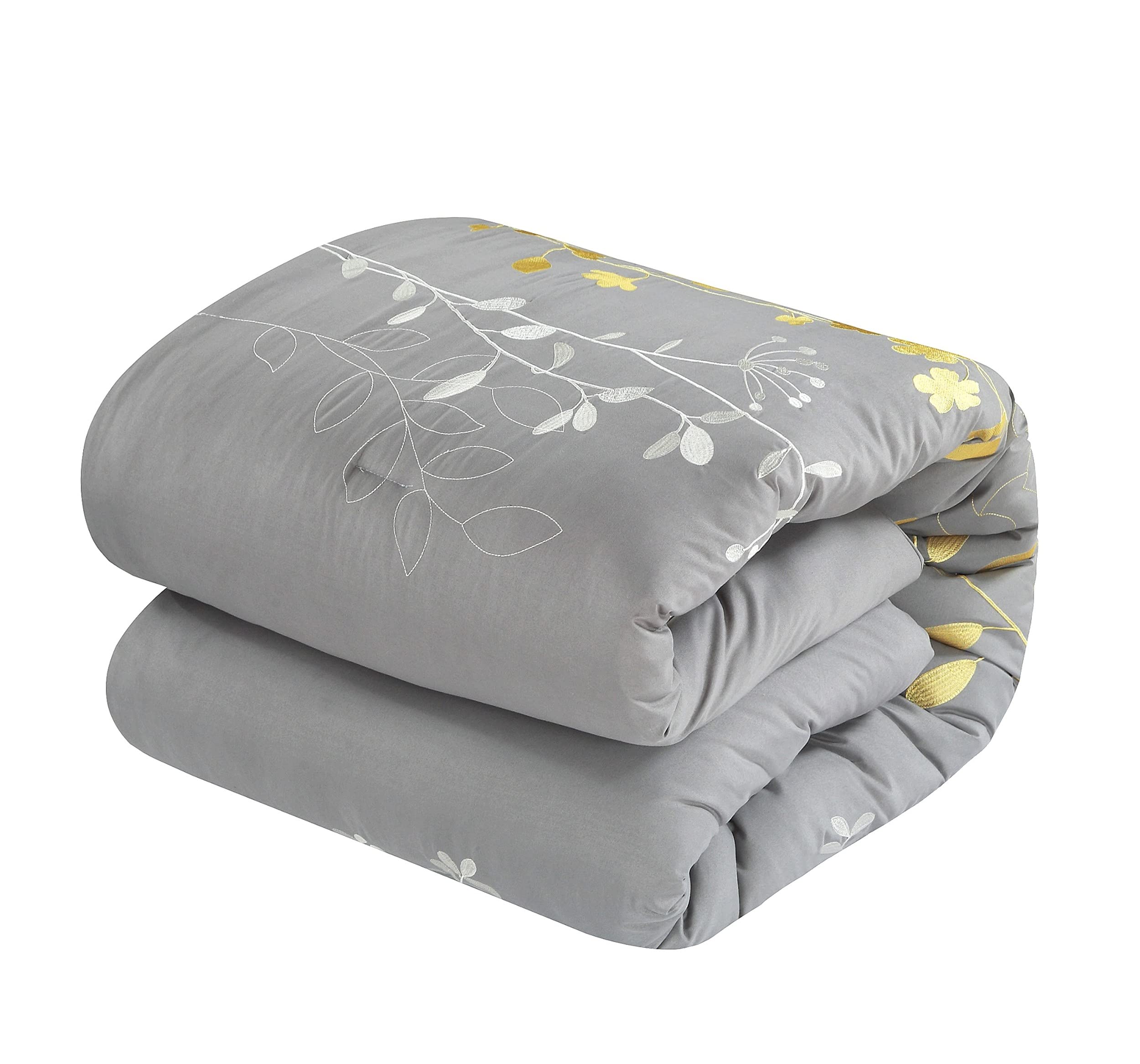 Chic Home 8-częściowy zestaw kołdry ogrodowej Bliss, King, żółty