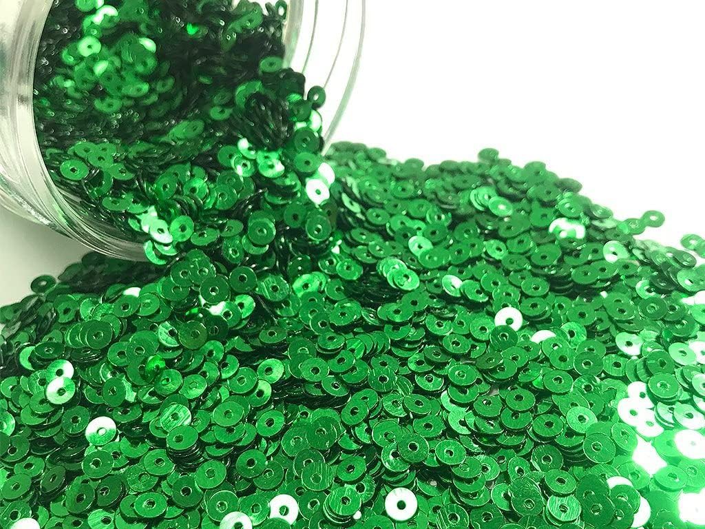 The Design Cart 4 mm Dark Green Circular Plastic Sequins Pack of 1000 Gram