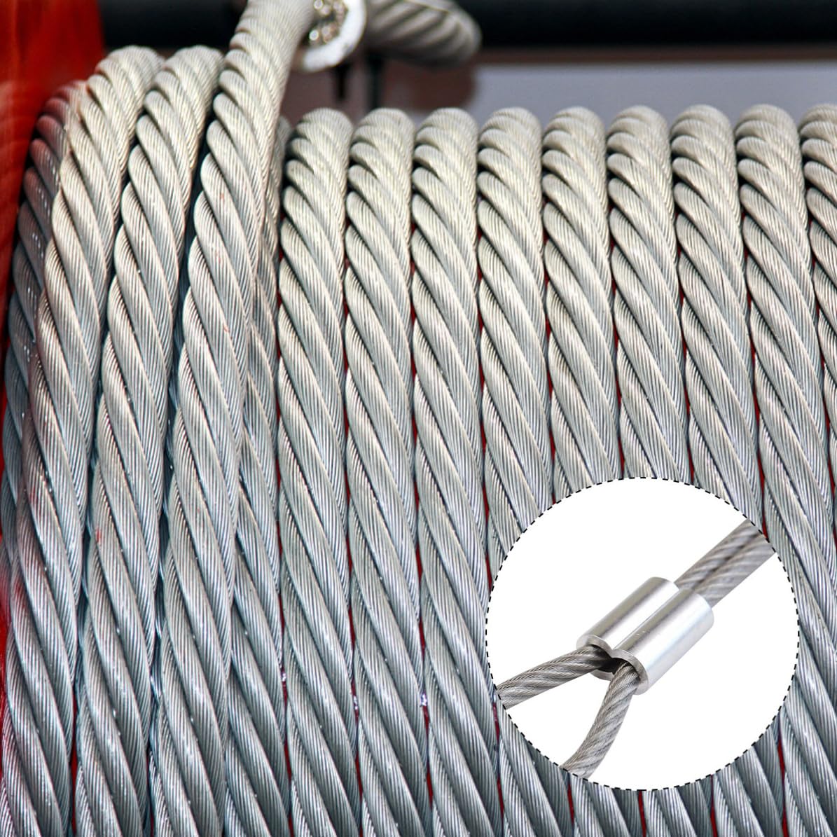 de Abrazaderas Piezas Resistentes Corrosión de Cable de Acero Inoxidable 320 con Manguito de Aluminio Doble Orificio para Bodas y Trabajos Agrícolas