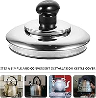 Vista 4 de Cabilock Cubierta de la tapa de la tetera de la tetera Pieza de repuesto de la tapa de la tetera de acero inoxidable Tapa de repuesto de la tapa
