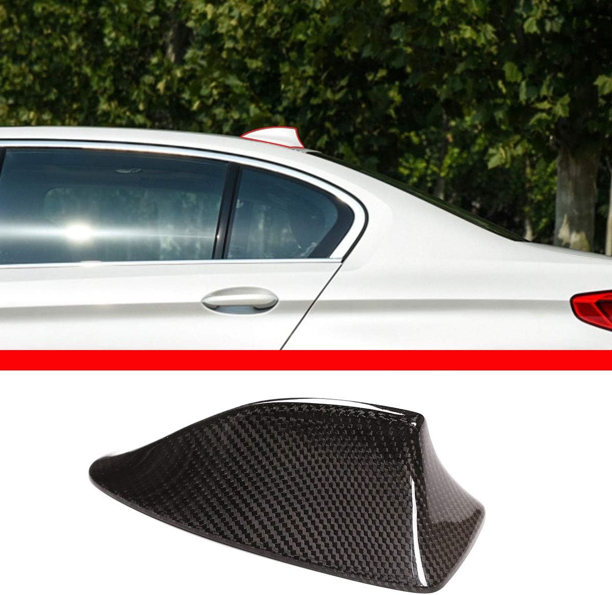 YIWANG 100% Real Carbon Fiber Shark Fin Antenna Carbon Fiber Cover Trim for BMW 5 Series F10 2010-2017, 7 Series F01 2009-2014,M5 2011-2014