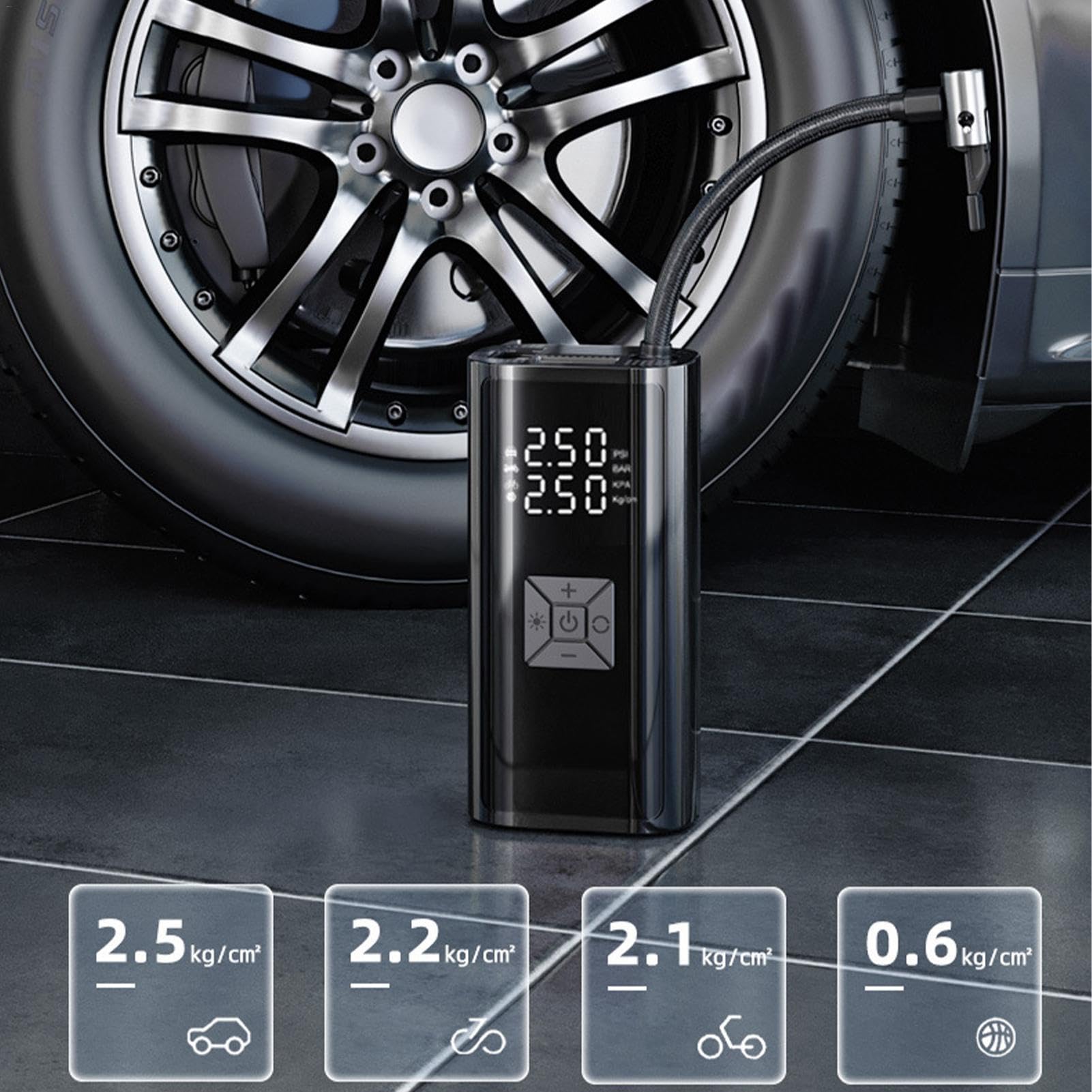 Amazon.co.jp: 車用エアポンプ - 150PSI ポータブルタイヤインフレータ
