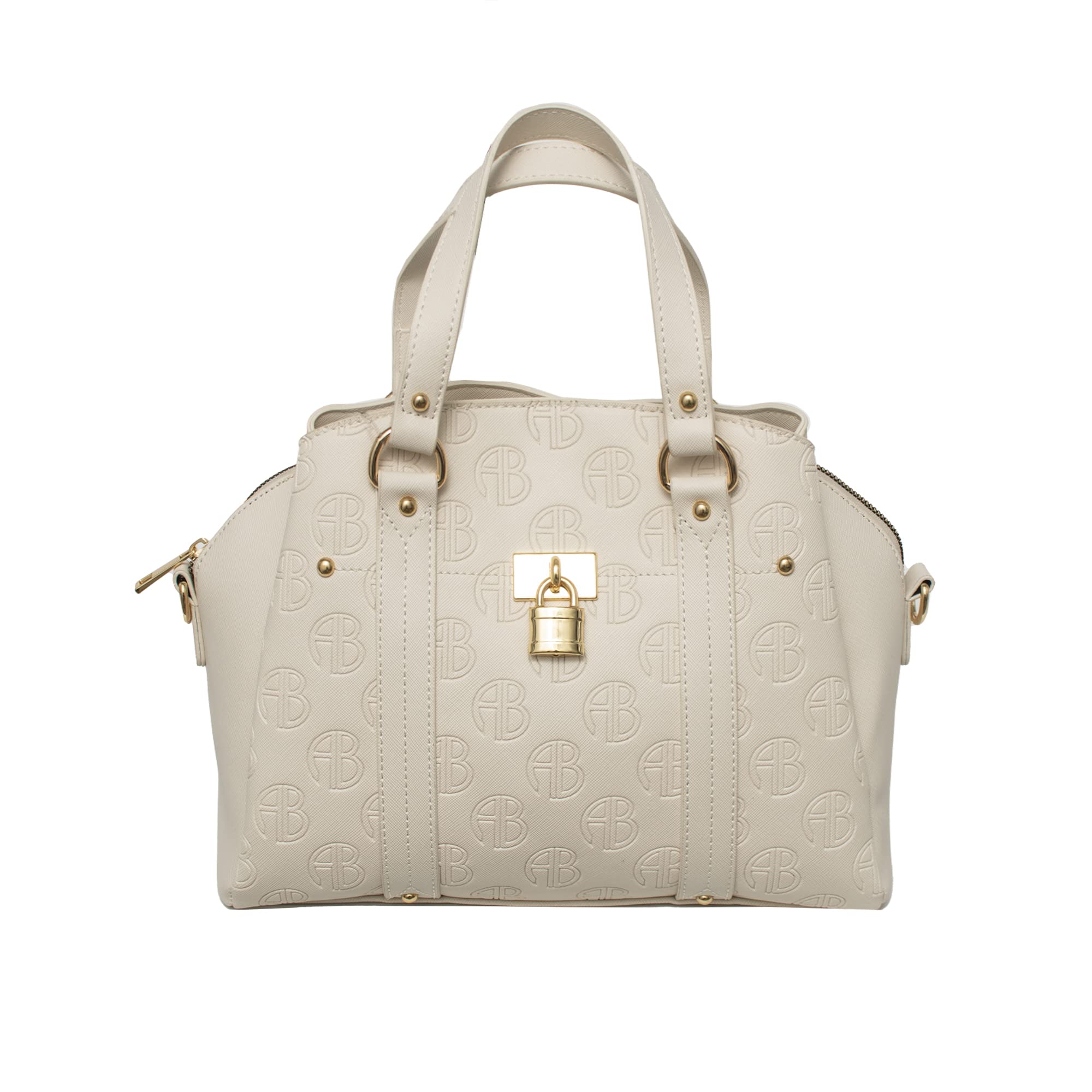 Alexis Bendel Women’s Saffiano Leather Embossed Top Handle Satchel Handbag W/Crossbody Strap