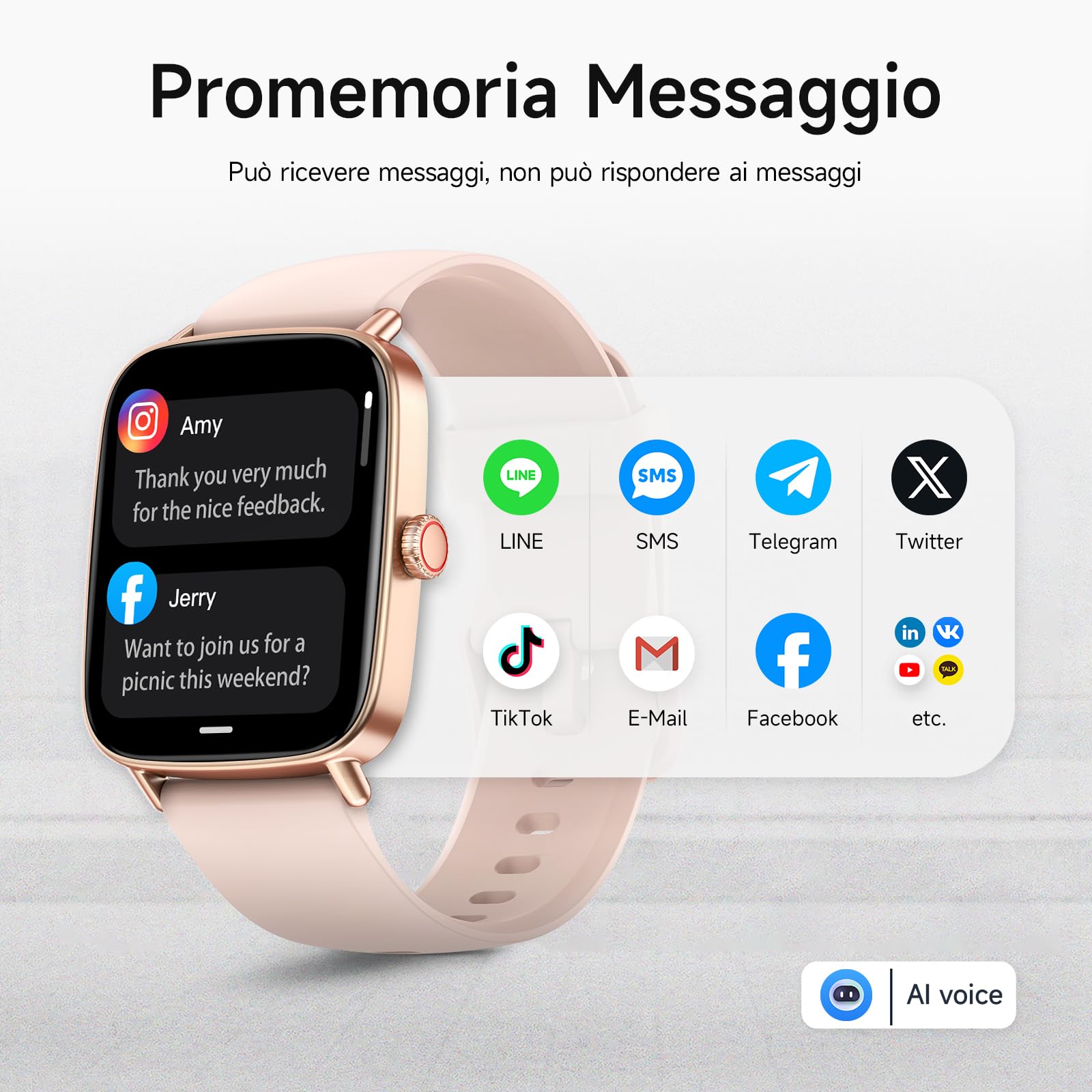 Smartwatch Donna,1.85" HD Orologio Smart Watch Chiamate e Whatsapp,Orologio Fitness Sportivo Cardiofrequenzimetro/SpO2/Sonno/Contapassi,Fitness Tracker 110+ Modalità Sport Impermeabile per Android iOS