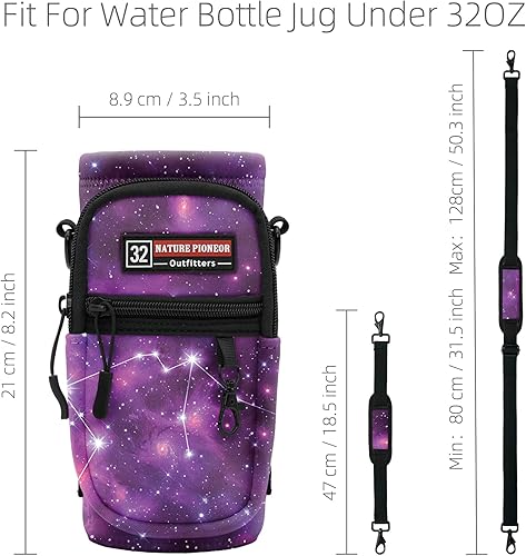 Miniatura 81 de NATURE PIONEOR Water Bottle Holder with Strap,Water Bottle Carrier Bag Sling Sleeve with Adjustable Shoulder Strap & Handle and Large Phone Pocket