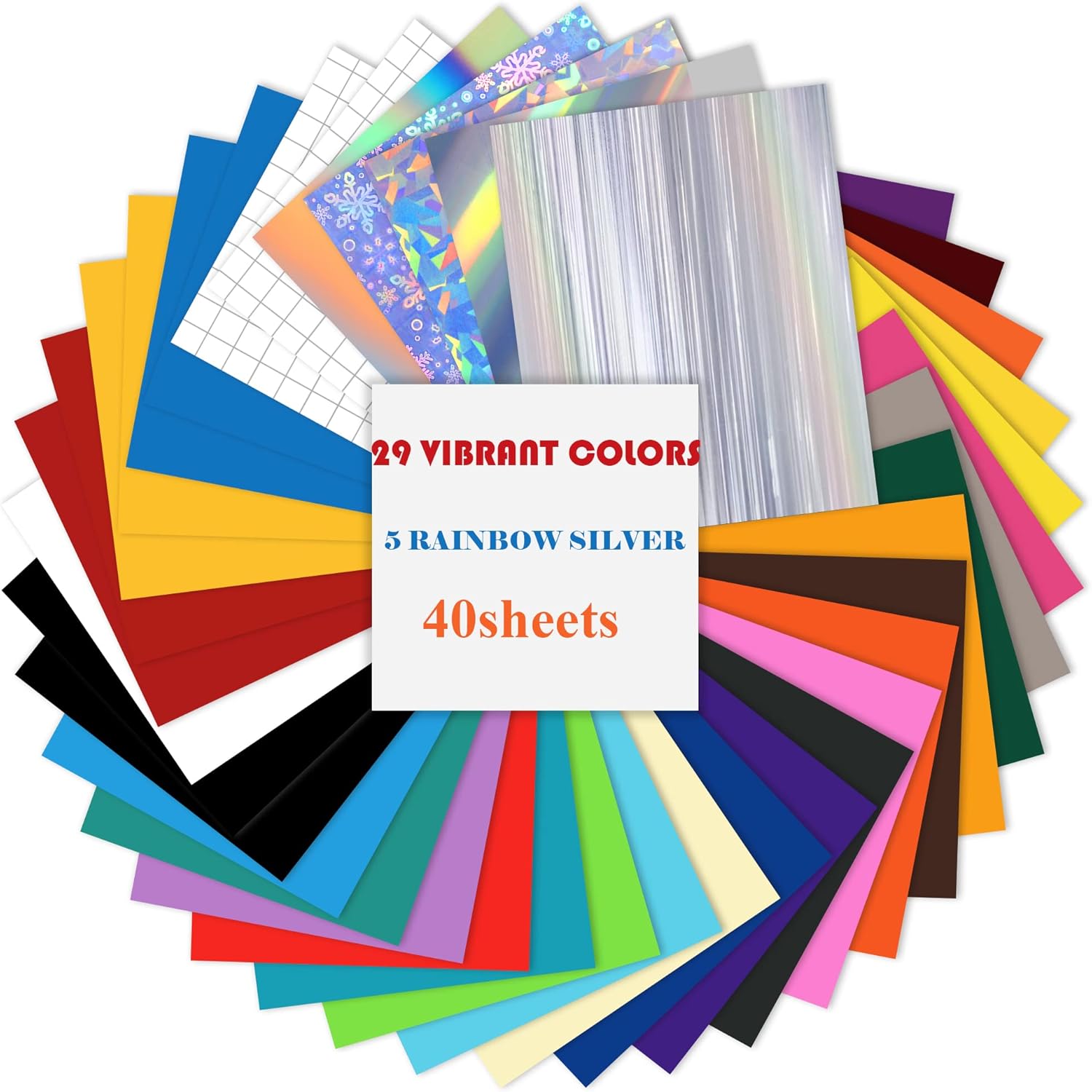 CWGYIPL 40 Packs 12"x12" Permanent Adhesive Backed Vinyl