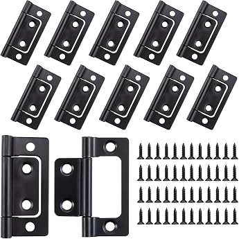 Flat Hinge Foldable 51 mm x 25 mm Black Pack of 12