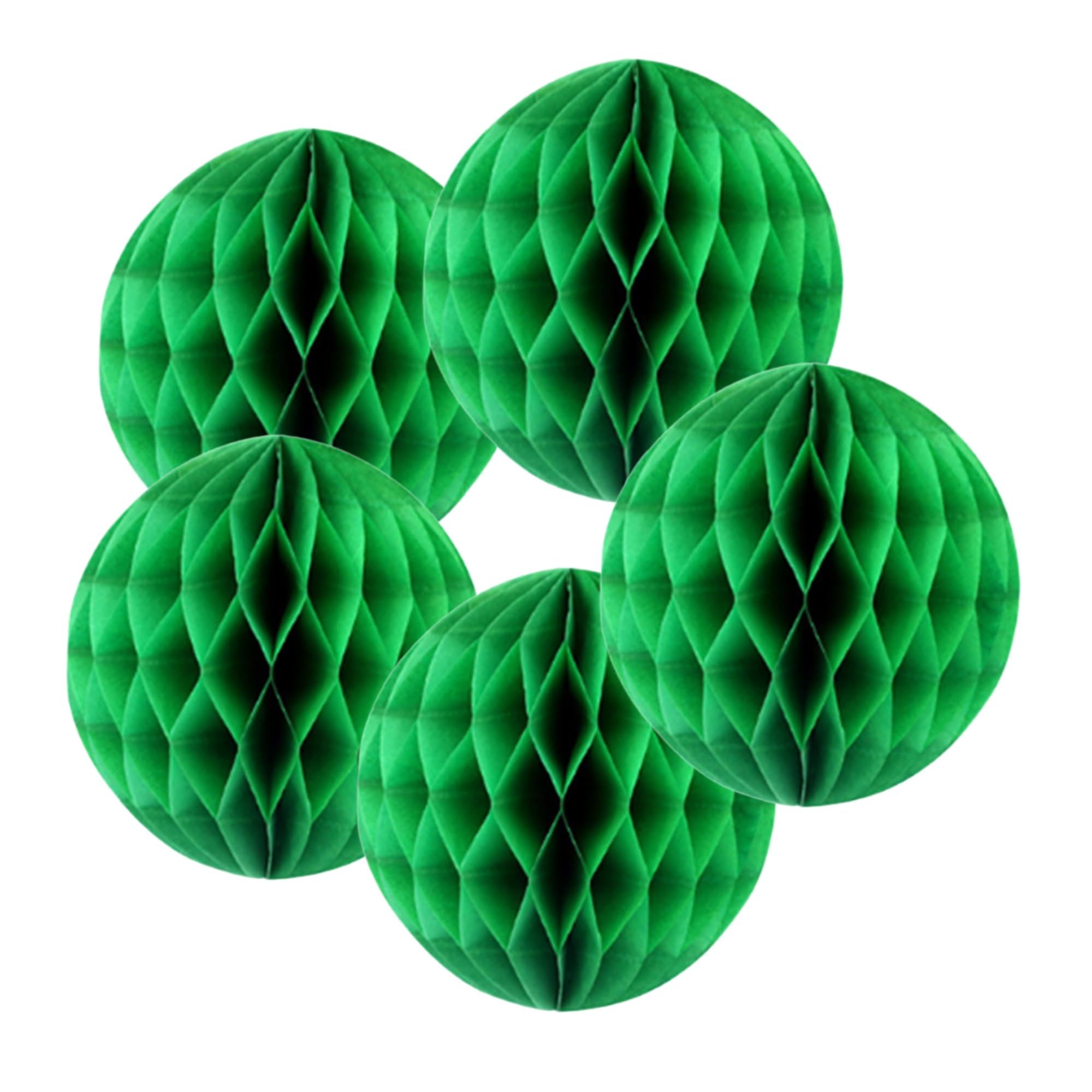 Honeycomb Balls 5Pieces Tissue Paper Flower Ball 4" 6" 8" 10" 12" for Wedding Birthday Party Decorations (Green, 5Pieces-10 (25cm))