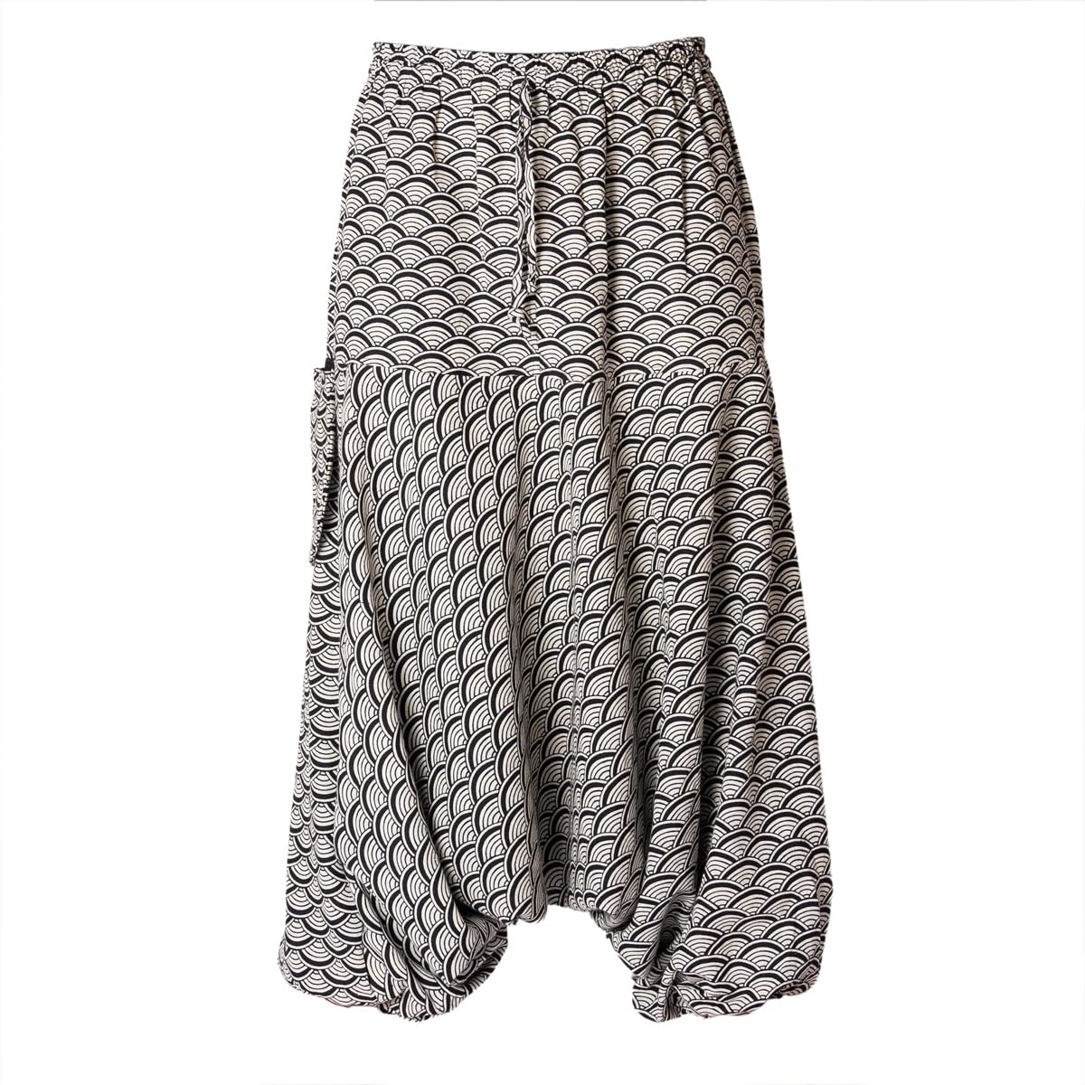 PANASIAM Aladin Pants 'geometrix', Seigaiha Grey, L