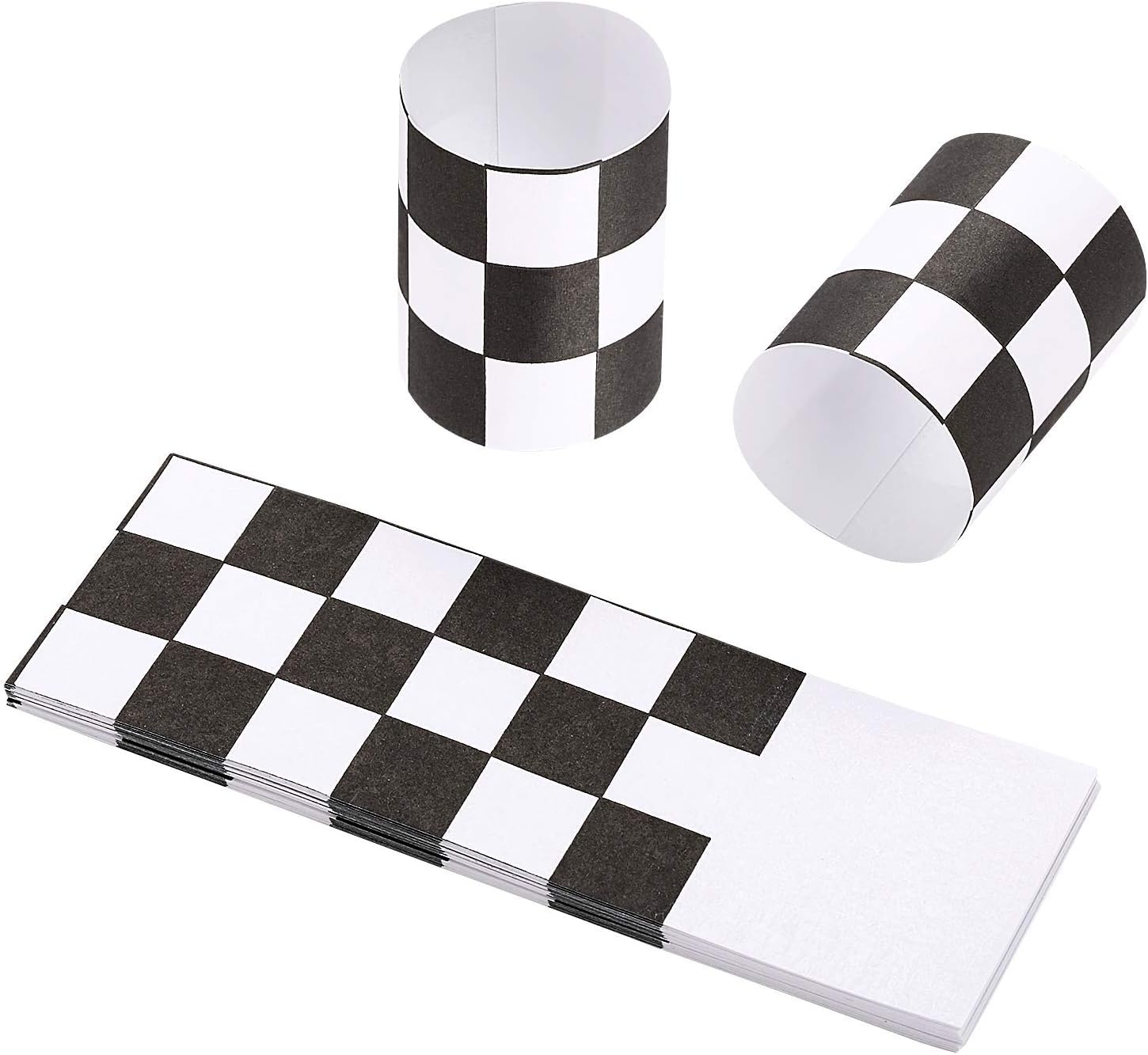 Gmark Paper Napkin Band Box of 500, Paper napkin rings self adhesive (Black White