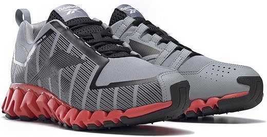 Reebok Mens ZigWild TR 6 Sneaker, Pure Grey 4/Core Black/Dynamic Red, 8.5