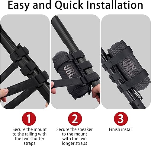Miniatura 5 de co2CREA Soporte de altavoz portátil para la mayoría de altavoces inalámbricos Bluetooth, correa ajustable para altavoz al aire libre, accesorio de