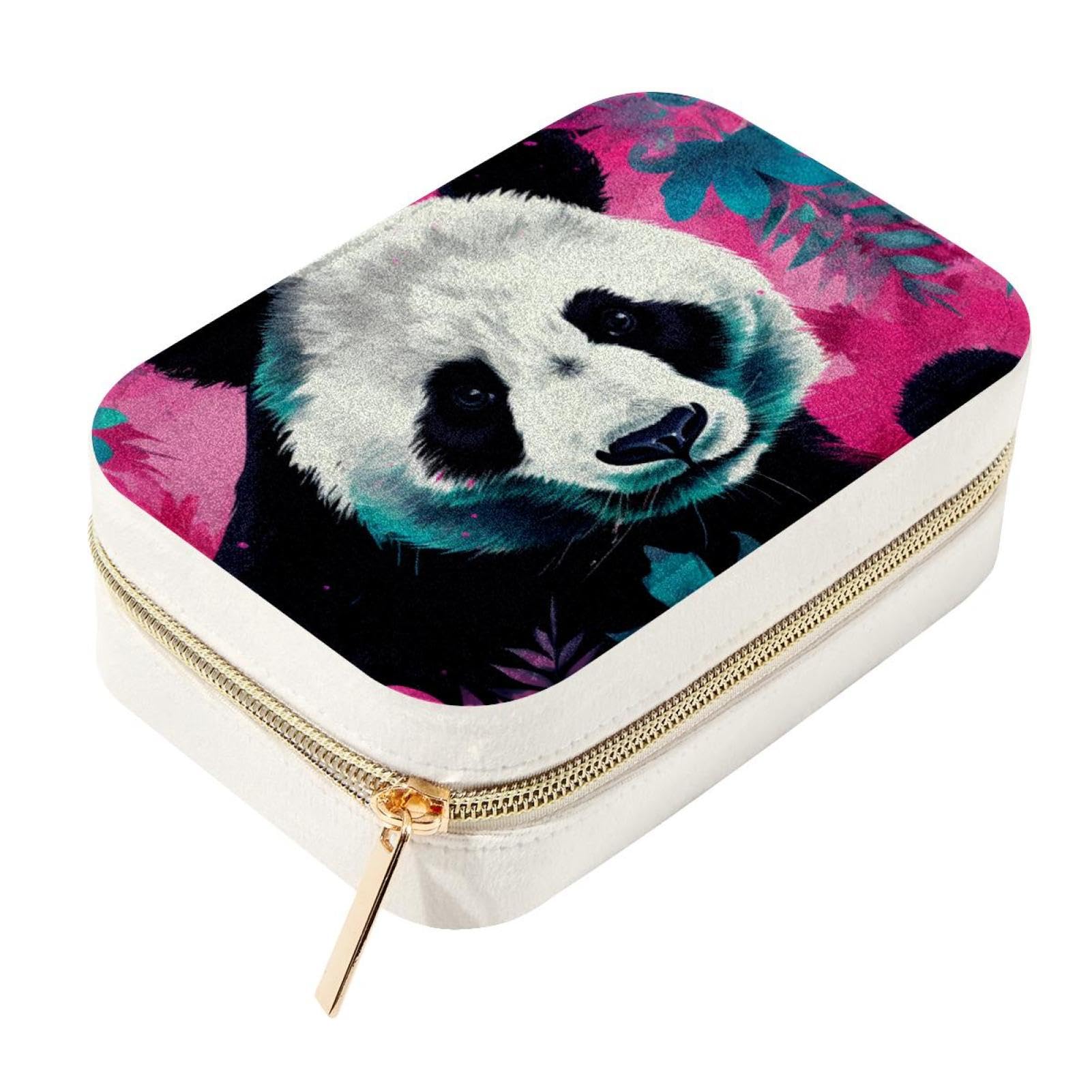 Boîte à bijoux de voyage velours panda pour éviter les nœuds