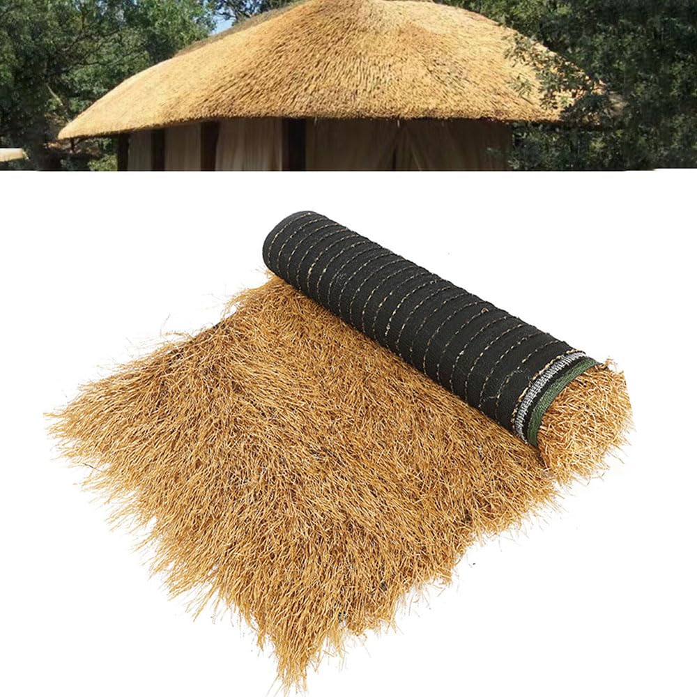 Sztuczna strzecha Rolka do Ogrodzenia Ogrodowego Syntetyczna Mata Słomiana do Dekoracji Patio Meksykański Styl Trawa Strzecha Rozmiar: 1 x (1 x 3 m) i odporna na warunki atmosferyczne