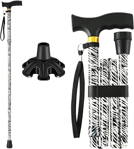 Walking Cane LIXIANG Cane para hombremujer Ayuda para la movilidad y la vida diaria Bastón plegable de 5 niveles de altura ajustable Cómodo