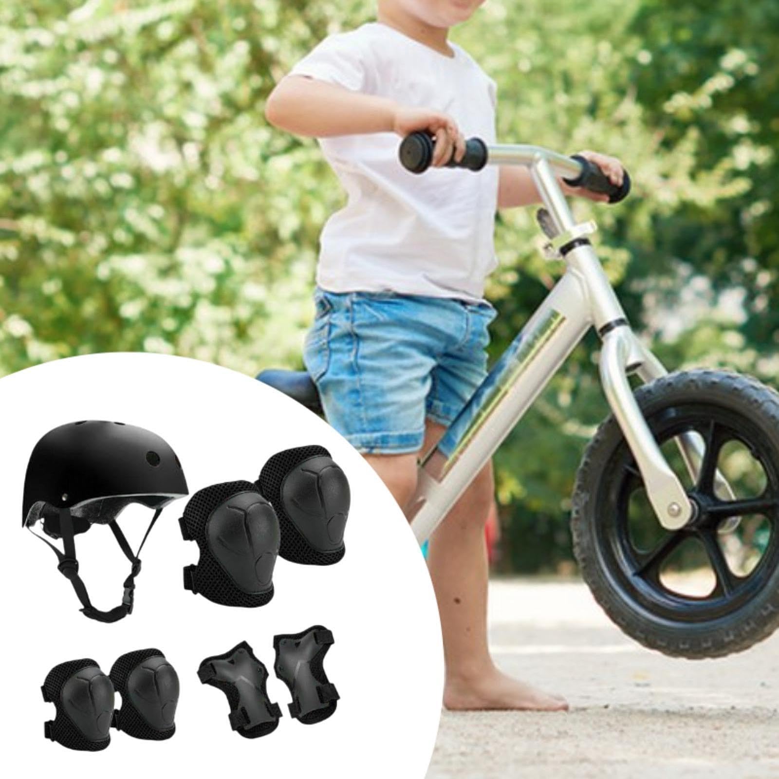 perfk 7pcs Kids Bike Caste Protection Gear Set Mand Pads Pads Poussions de Genou Poussions de Genou