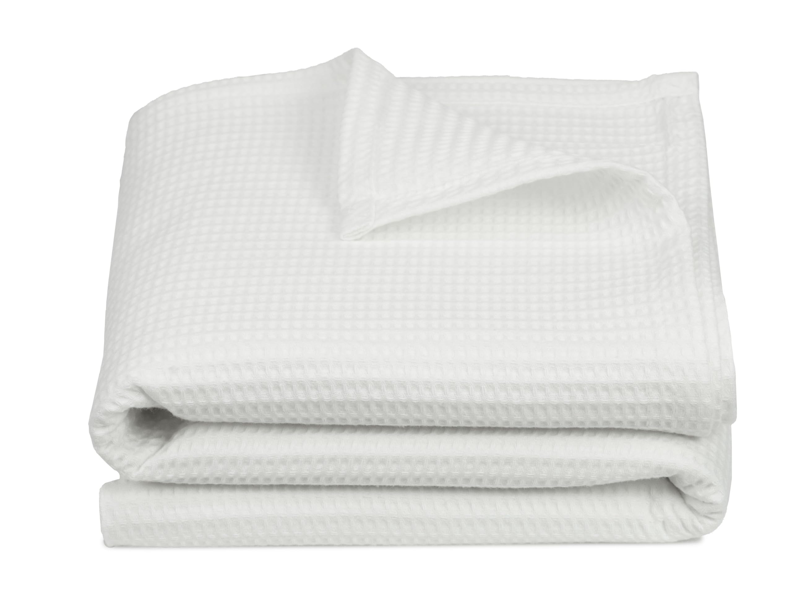 ZOLLNER Manta de 150 x 200 cm - 100% algodón - diseño Atemporal de Rombos - Color Blanco, Resistente y Transpirable - Lavable hasta 60 °C - Calidad de Ropa de Hotel - con certificación Oeko Tex®