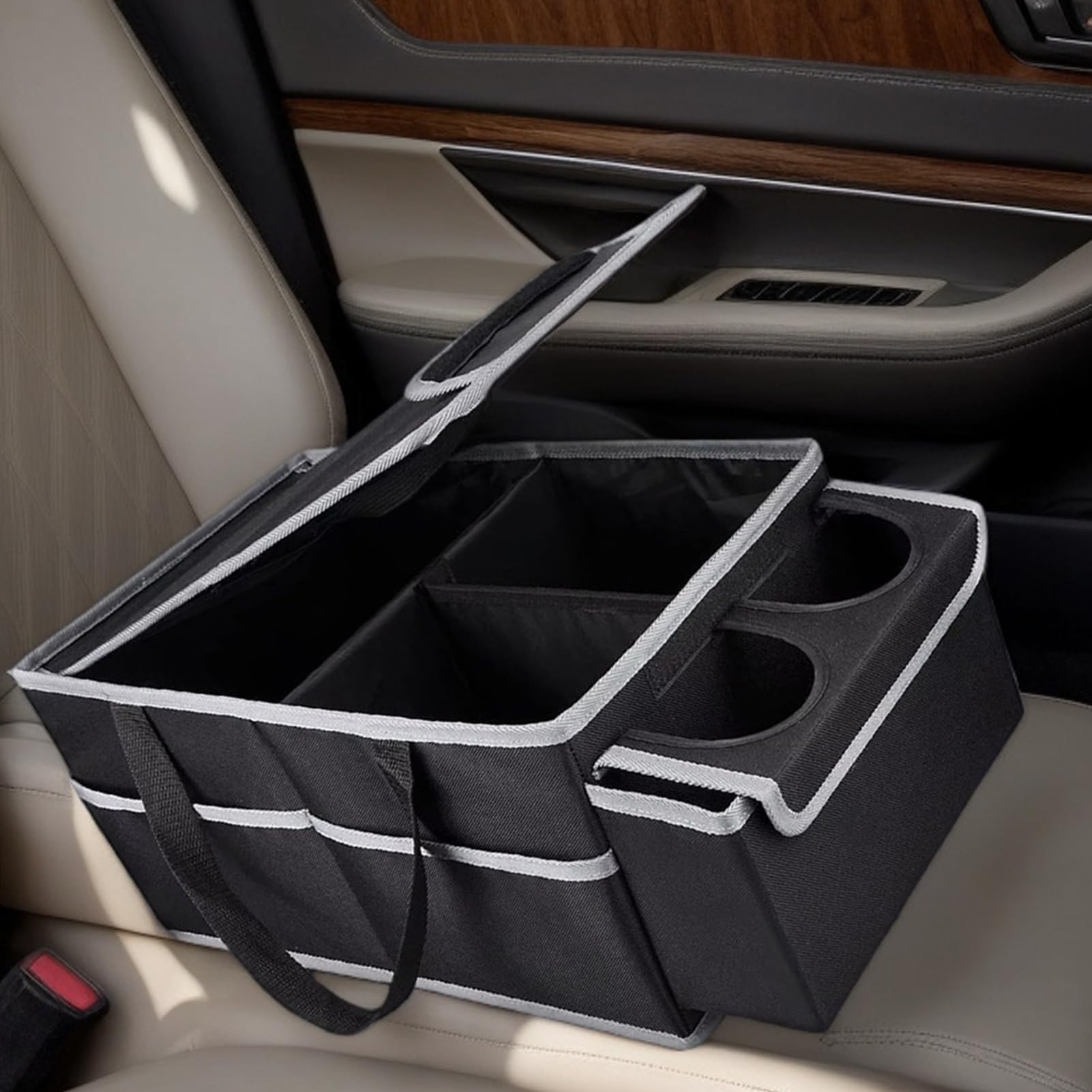 Organizer Da Sedile Passeggero Auto Molteplici Scomparti, Portabicchiere | Organizer Per Bagagliaio Auto Design Pieghevole Per Bagagliaio, Camion, Campeggio, Viaggio, Carico, Attrezzi, Interni