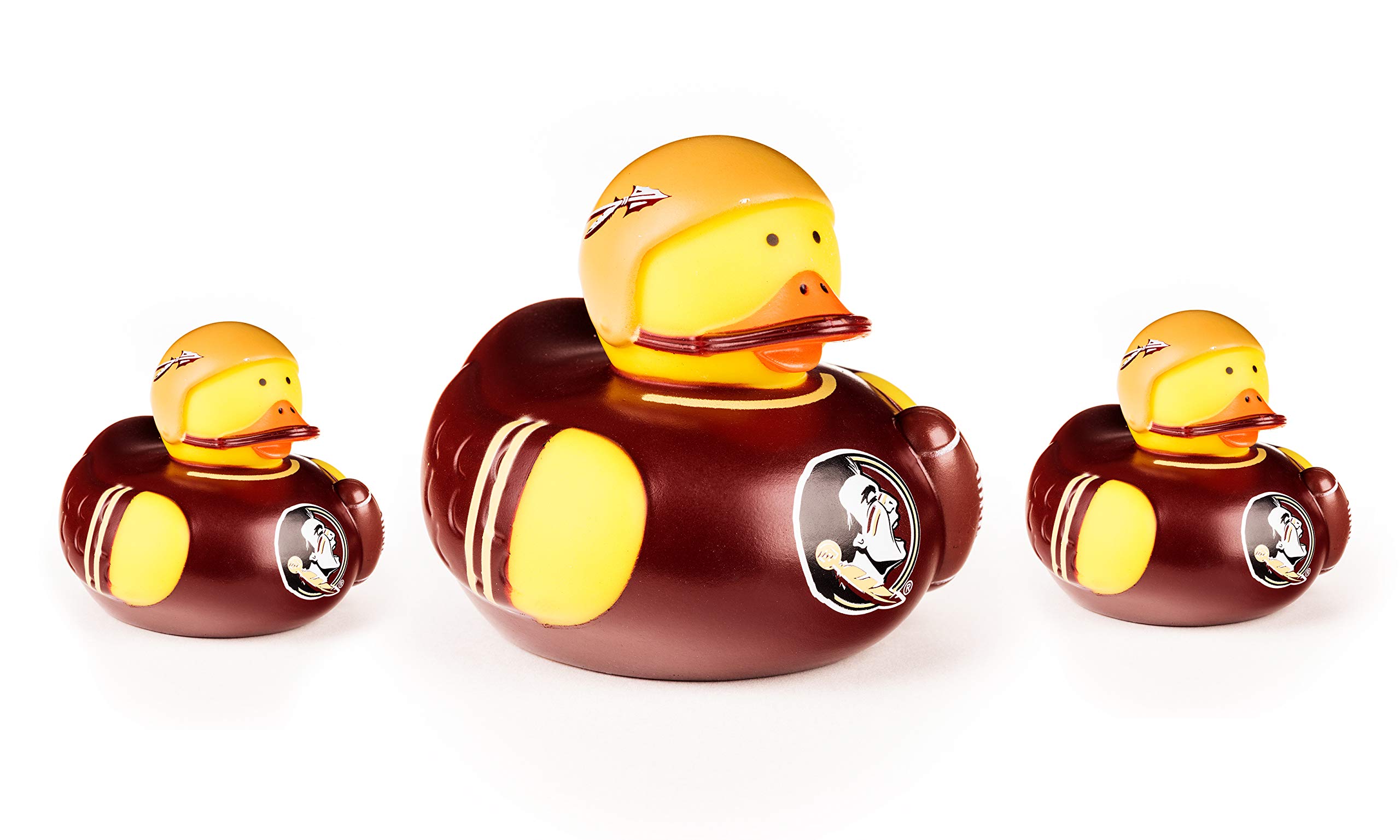 BSI NCAA 3-Pack All-Star Ducks – Team Logo Vinyl Ducks (1 Large, 2 Small), Collectible Fun For Fans & Kids