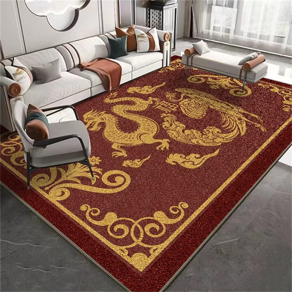 Moquette salon tapis rouge 100x200 floral oriental pour decoration intérieure