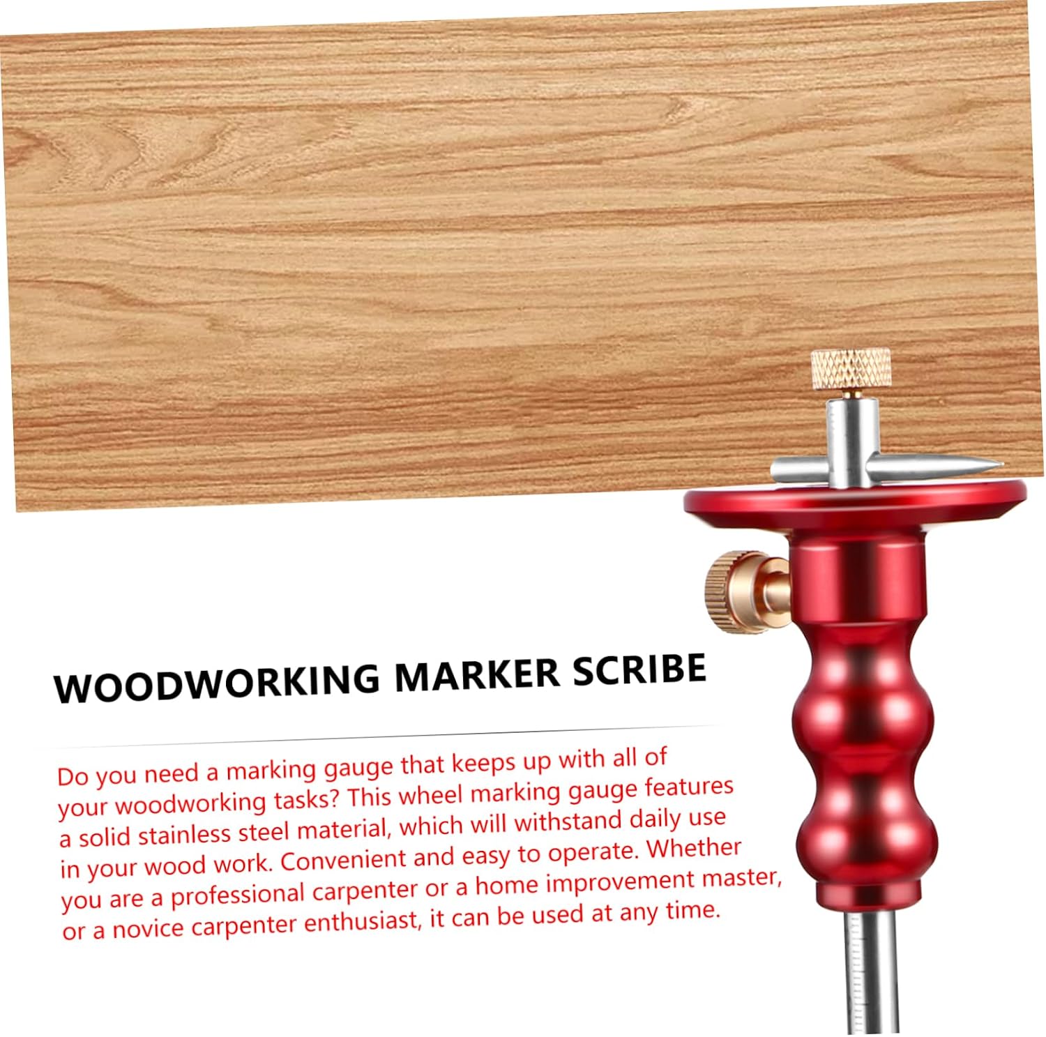 Hemobllo Woodworking Scriber Tool Stainless Steel Wheel Marking Gauge for Accurate Measurements Durable Design for Precision Marking Essential Woodworking Accessory