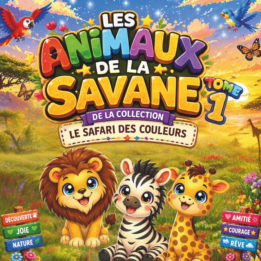 Les Animaux de la Savane: Coloriage pour enfants 3 à 7 ans (LE SAFARI DES COULEURS)