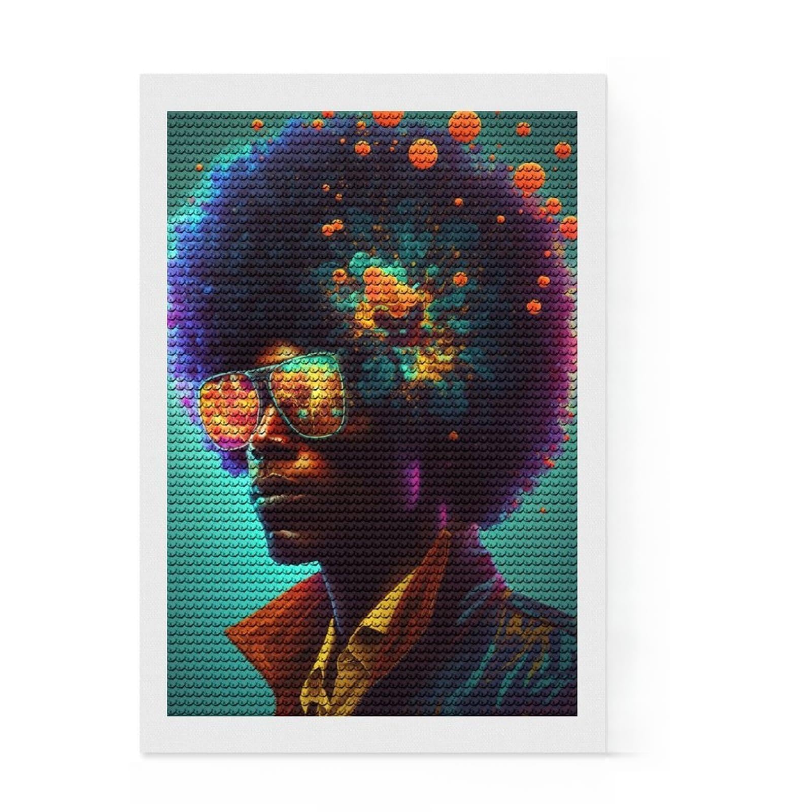 Junmoney Colorful Thoughts Diamond Painting Kit 8"x12", Detailed Printed Canvas, with Tool Kit, Full Kit Included, Canvas Picture