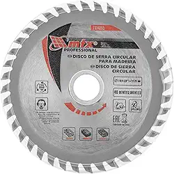 MTX Disco Circular Widea 110 mm × 22,23 mm × 40 Dentes – Aço 65G, Corte Longitudinal e Transversal de Madeira
