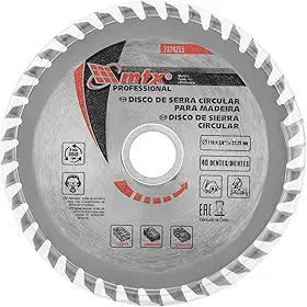 MTX Disco Circular Widea 110 mm × 22,23 mm × 40 Dentes – Aço 65G para Corte de Madeira Longitudinal e Transversal