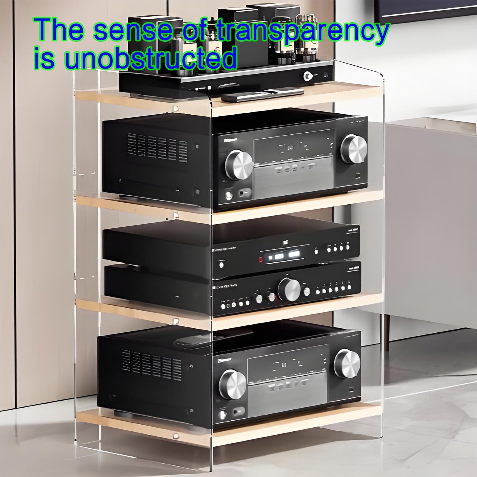 Support multimédia moderne en bois pour matériel audio-vidéo - Pour home cinéma - Solution de rangement élégante - Support audio vidéo durable - Parfait pour le salon ou le divertissement