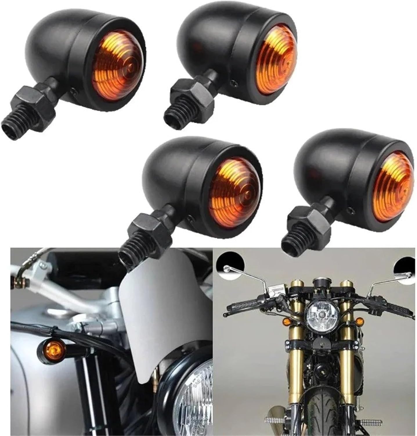 バイクヘッドライト レトロバイク用 12V シングルワイヤー ウィンカー ユニバーサル 防水 ウィンカー インジケーターランプ レー