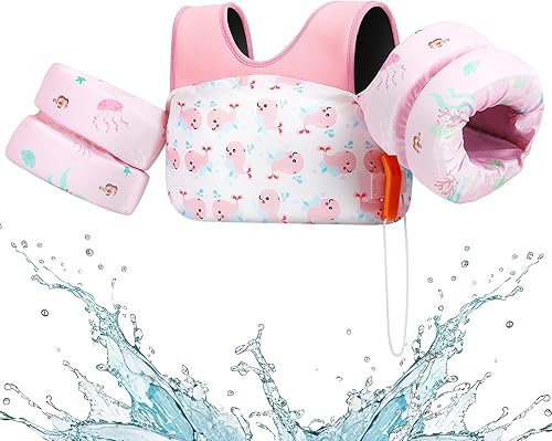 HeySplash Chaleco de natación para niños, flotadores de piscina para niños pequeños de 20-5070 libras, chaleco de natación para niños con correa
