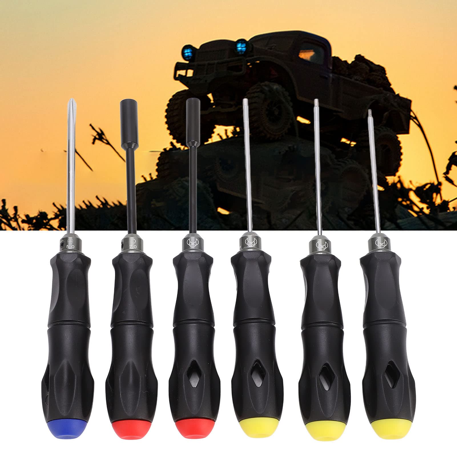 6 pezzi Strumento di riparazione RC set ad alta durezza Strumento per cacciavite RC RC con impugnatura non slitta
